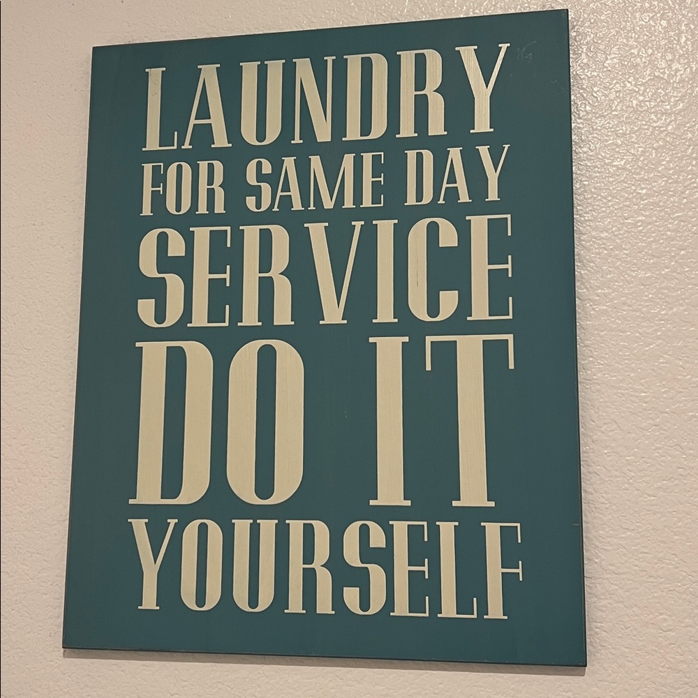 Teal Laundry Room Sign